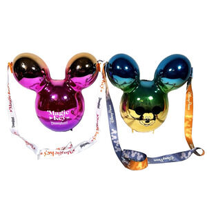 Walt Disney World Parks Magic Key Metallic Mickey Balloon Popcorn Bucket Set